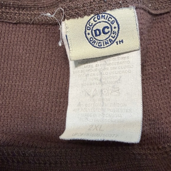 Vintage 2006 Superman DC Comics Thermal Shirt Mens Brown Long Sleeve Y2K XXL - Picture 3 of 6